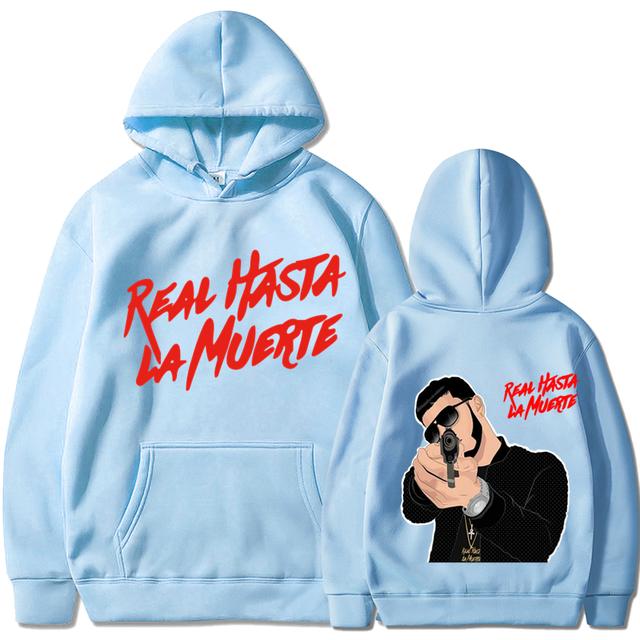 Nová hip-hop Unisex a dámská ležérní teplá sportovní mikina s kapucí Real Hasta La Muerte ležérní sportovní oblečení Unisex a dámské anime pulovry