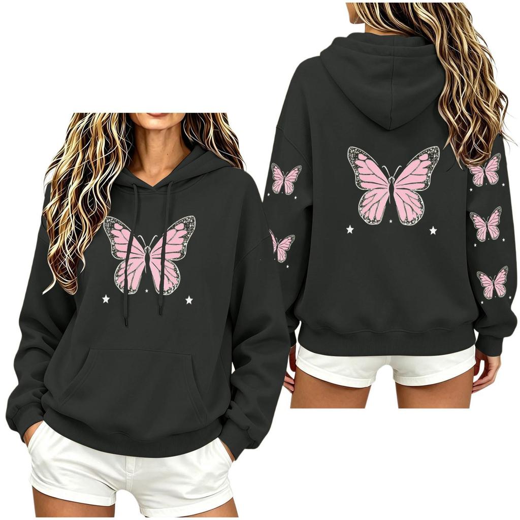 Women's Fashion Hoodie Loose Fit Casual Long Sleeve Sweatshirt Top for Daily Wear