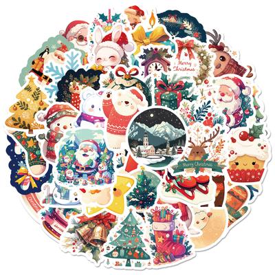 50 Weihnachts-Themen Kleine Anhänger Cartoon Doodle Aufkleber Weihnachtsmann Elch Dekoration Aufkleber