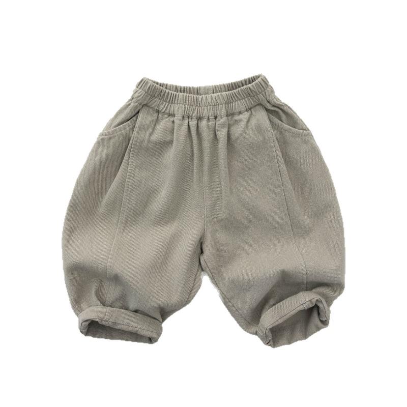 Casual Elastic Waist Solid Harem Carrot Long Pants Unisex Kids Children Clothing