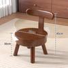 Solid Wood Entryway Shoe Stool Comfortable Curved Back Low Stool Thickened Durable Coffee Table Rotating Seat for Home Decor
