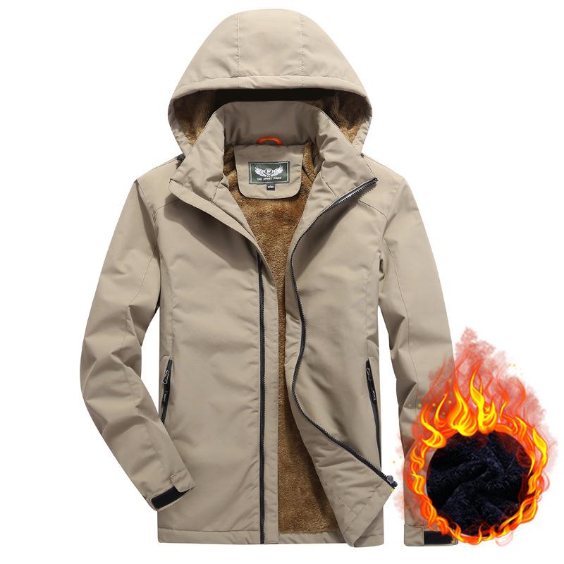 

Новая осенне-зимняя бархатная быстросохнущая куртка мужская повседневная утепленная куртка с капюшоном ветровка 4XL