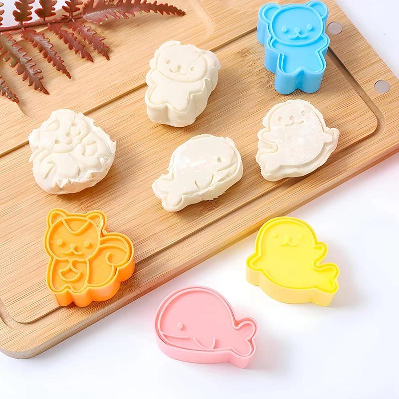 4/5Pcs Rice Ball Cookie, Small Animal Mini Sandwich Mold, Children's Cookie Mold Set PP Plastic Material Baking Accessories