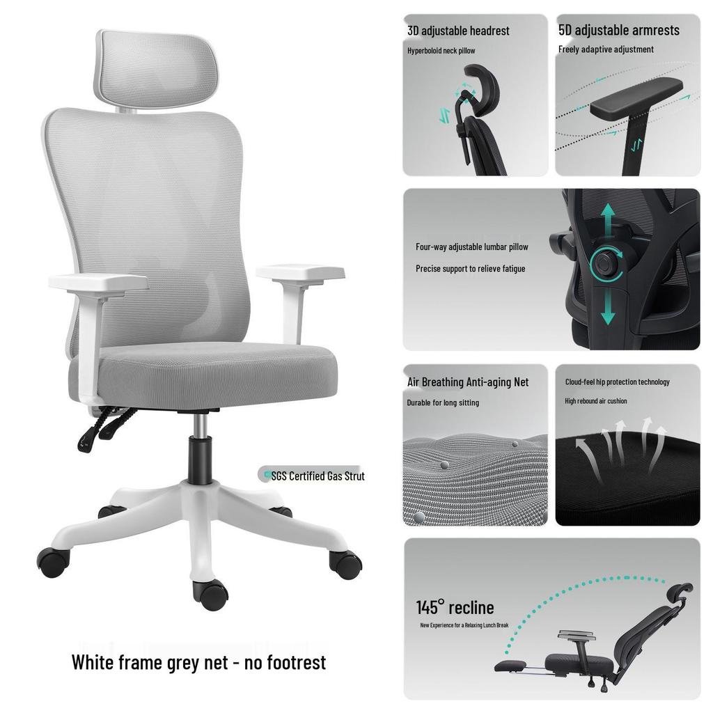 Ergonomic Office & Gaming Chair with Mesh Backrest - Comfortable for Long Sitting & Dorm Use