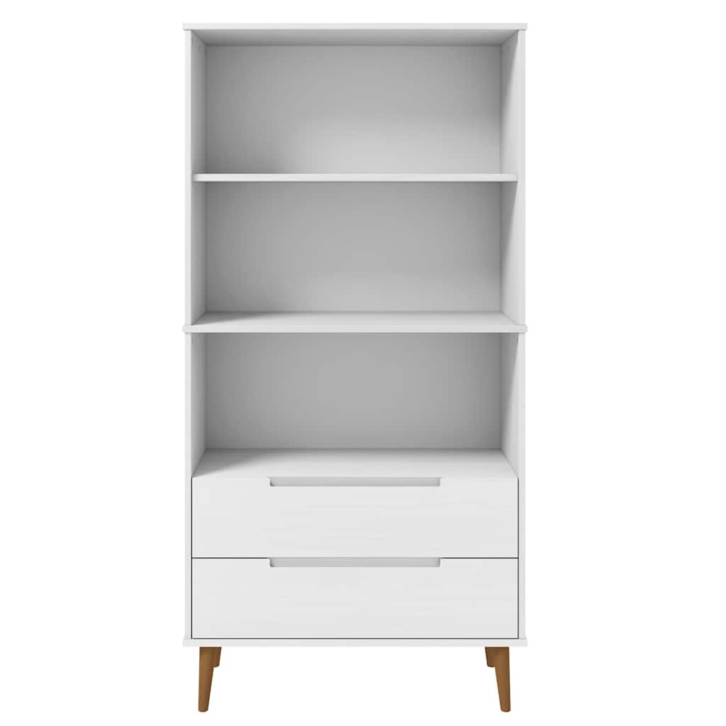 vidaXL Bücherregal MOLDE Weiß 85x35x170,5 cm Massivholz Kiefer