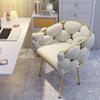 1PC Vanity Stool with Backrest, Elegant Makeup Chair & Accent Chair for Bedroom, Living Room, Vintage Style, Comfortable Seating