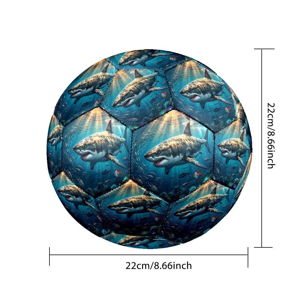 1pc Oceanic Predation Theme Soccer Ball Football, Size 5, Lightweight PVC, Durable Outdoor Training Soccer Ball, Gift M61481