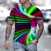 New Summer Men's Fashion T-shirt Personality Vortex Printed Men's T-shirt Top