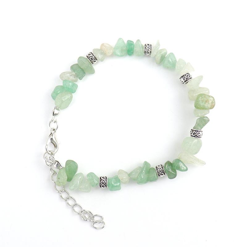 Handmade Beaded Natural Stone Crystal Gravel Alloy Bracelet Bracelet Bracelet Adjustable Multi-Color B28