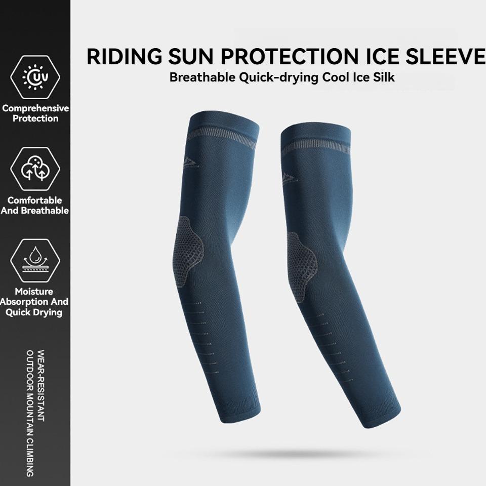 Gobygo 1Pair Outdoor Sunscreen Sleeves Ice Silk Breathable Anti-Uv Arm Protection Fishing Bike Hiking Climbing Running Arm Guard