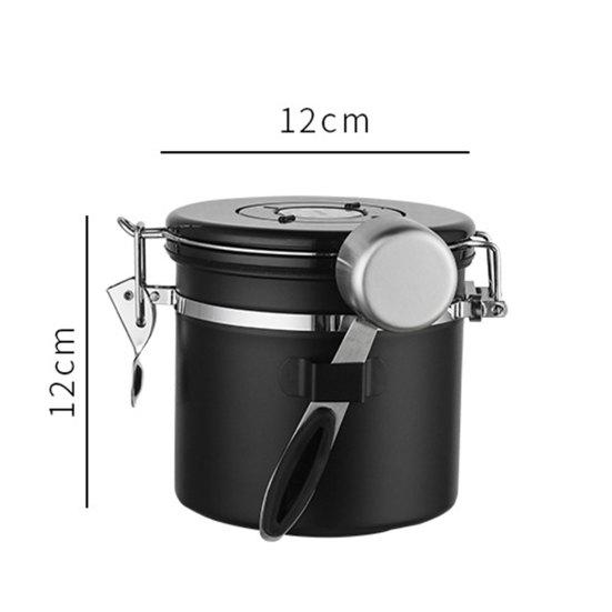 1 Set 1200/1500/1800ml Sealed Jar Large Capacity One Way Co2 Valve Canister Airtight Storage Container with Spoon Kitchen Gadget