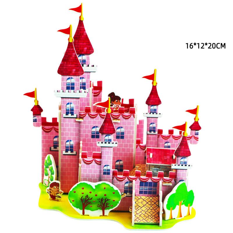 Villa House Castle Building Model 3D Cardboard Puzzle Jigsaw Toys Children's Interest Educational Toys Kids Gift