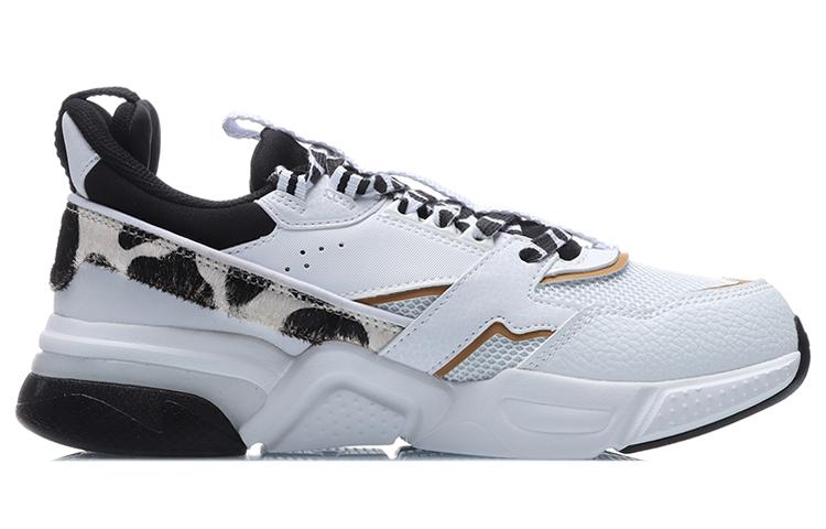 Li Ning 001 Cushioning Slip Resistant Abrasion Resistant Low top Running Shoes Women's White Black AGCR032-4