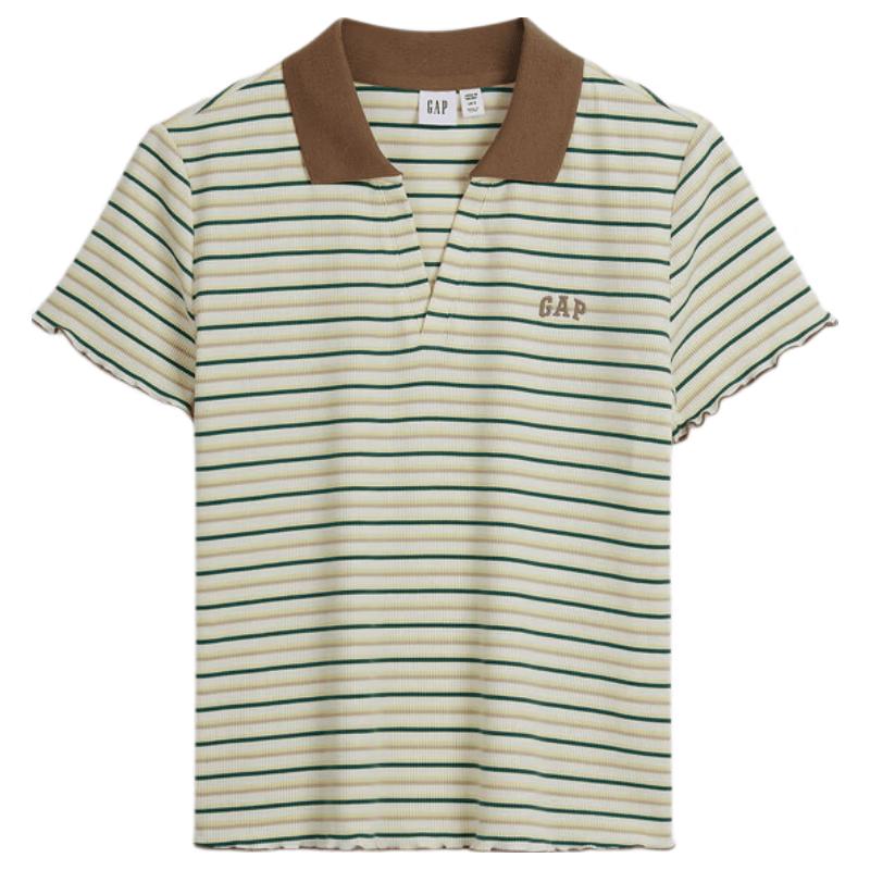GAP Women s Logo Embroidered Striped Polo Shirt 170/92A