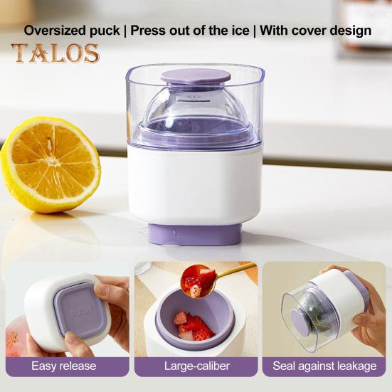 Silicone Sphere Ice Mold Easy Release Circle Ice Hockey Mold with Lids Slow Melting Spherical Ice Makers for Whiskey Cocktails Bourbon