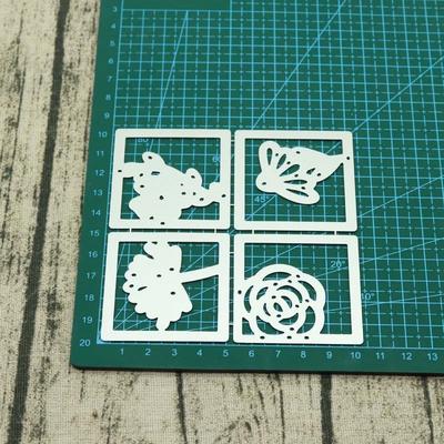 4PC Metal Cutting Dies for DIY Scrapbooking Photo Album Embossing Paper Cards Decorative Crafts