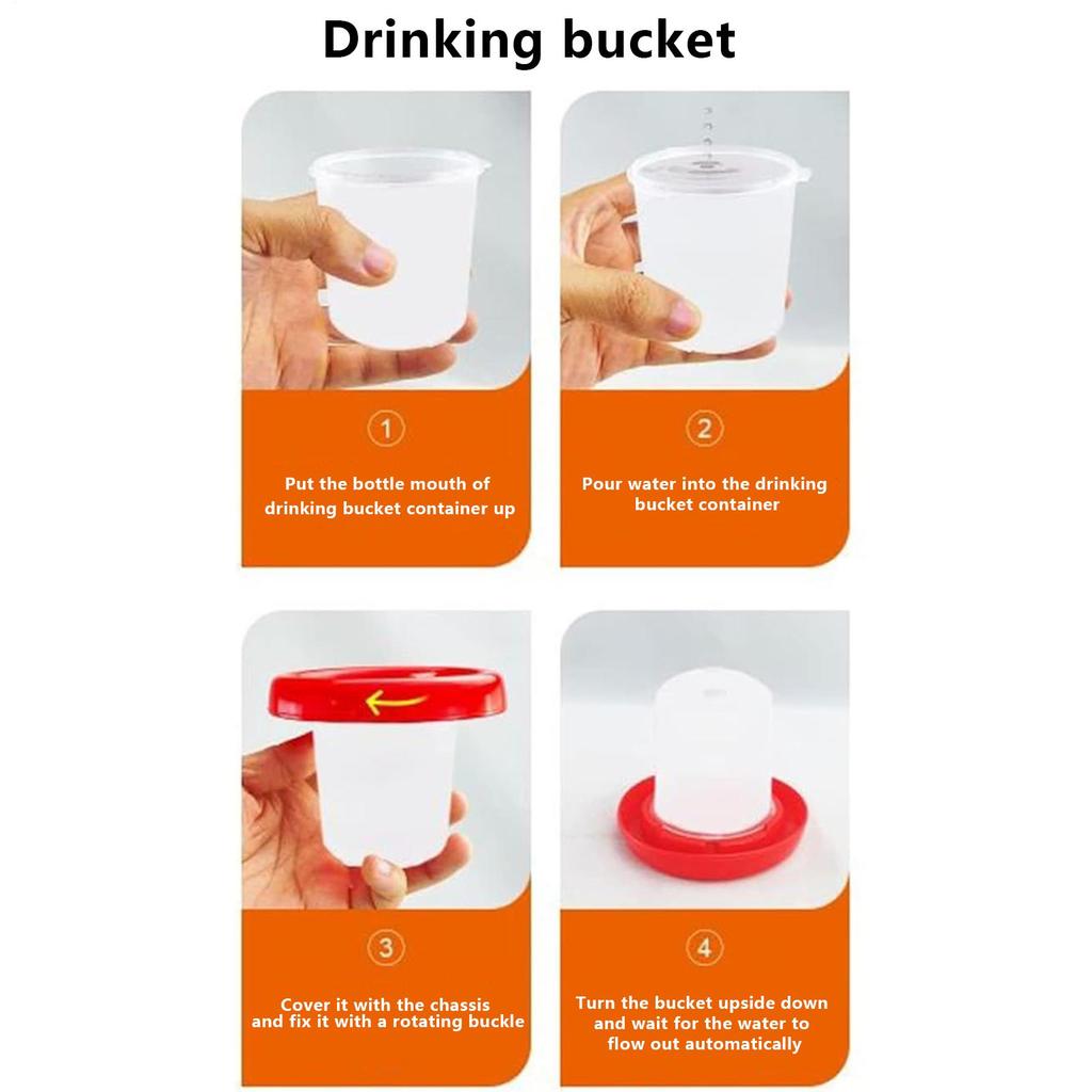 1set Poultry Automatic Drinker Bucket Chicken Feeder Barrel Water Bucket Quail Drinking Farm Chicken Coop Water Supplies
