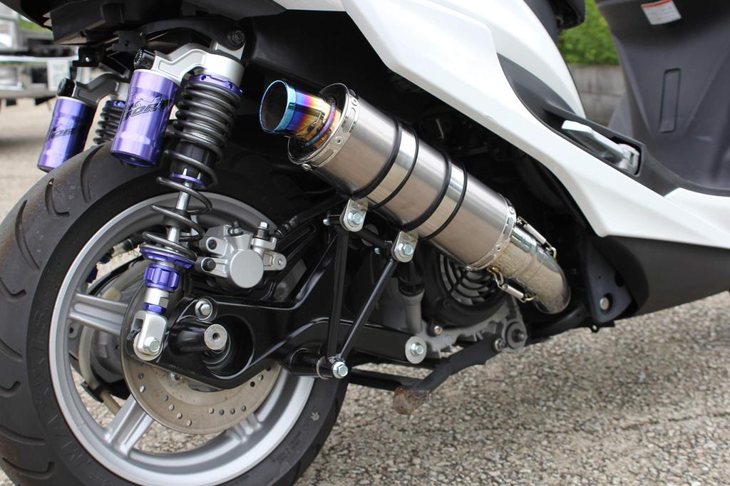 Yamaha SR Exhaust System 5th Short Titanium Solid Exhaust Sport Type Motorcycle Parts Full Exhaust Custom Parts Replacement Aftermarket Part Deep Bass