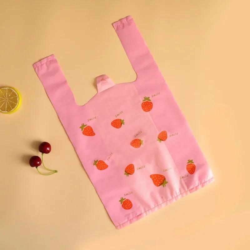 50Pcs Hand-carrying Shopping Packaging Bag Wedding Birthday Party Candy Gift Vest Bags Cute Fruit Packaging Bag Festive Supplies