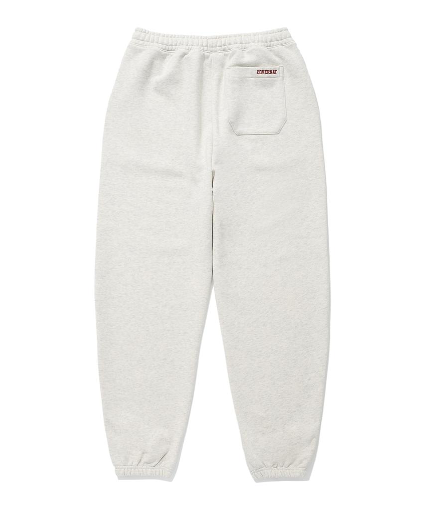 COVERNAT C Logo Sweat Wide Jogger Pants Oatmeal