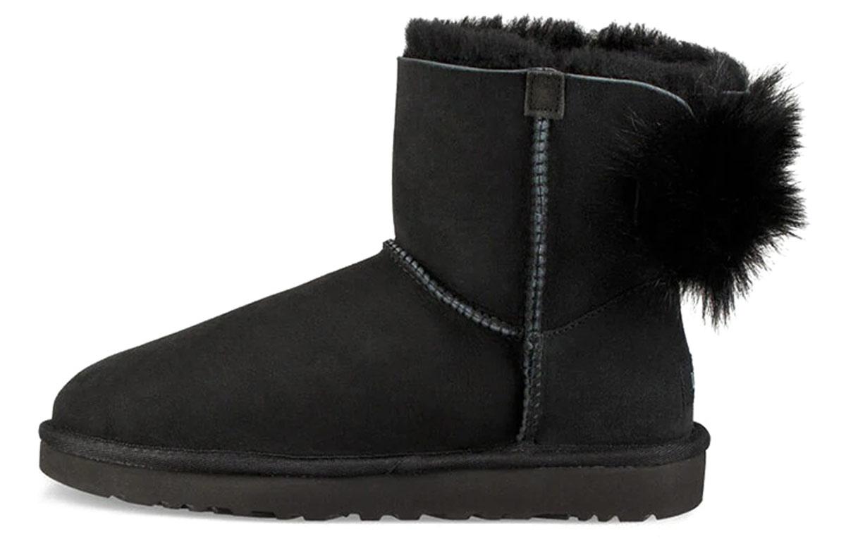 UGG Fluff Bow Mini Fleece Lined Black Women s 1094967-BLK 37