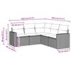 5-teiliges Gartensofa-Set mit Kissen Poly-Rattan Braun