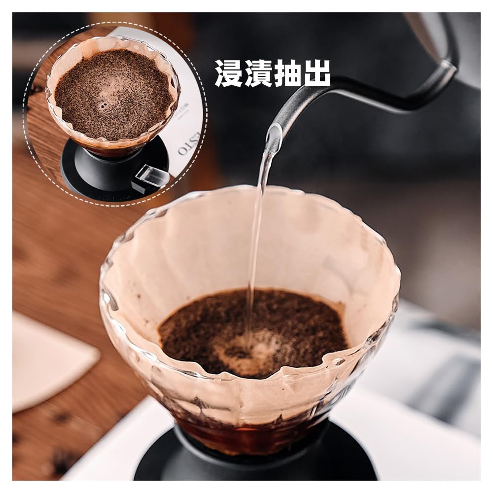 500ml Drip Coffee Server with Coffee Dripper Set, Hand Drip Coffee Server, Coffee Drip Set, Suitable for Cafes and Coffee Shops, Heat and Cold