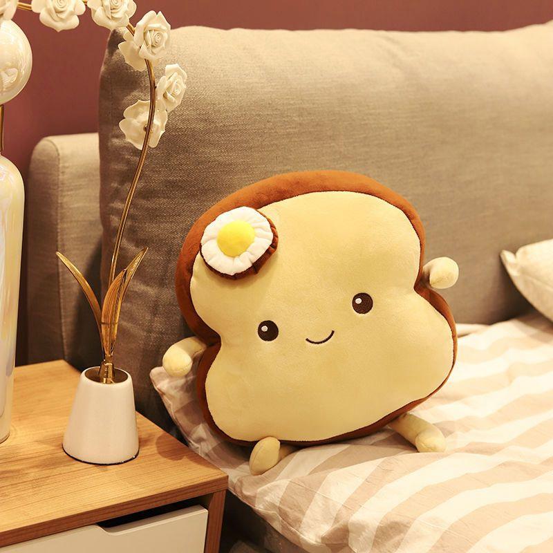 25cm Niedliches Japanischer Stil Toast Brot Plüschtier Pochiertes Ei Beruhigendes Schlafkissen Weiche Puppe Ein Perfektes Geschenk Für Kinder 25cm