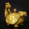 Feng Shui Copper Dragon Censer Looking Back Dragon Statue for Home Office Desk