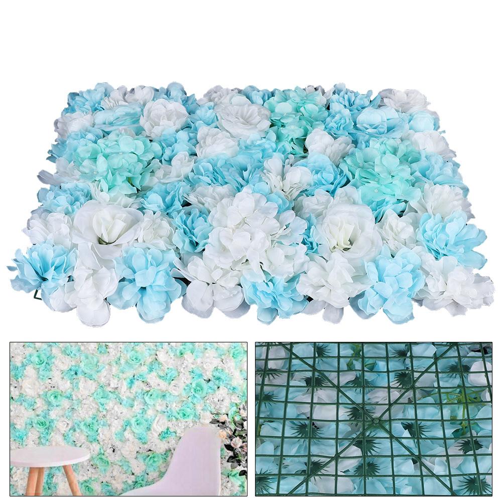 12-Pack Artificial Flower Wall Panels, Fake Flower Backdrop for Wedding Party Home Decor, Large Vintage Floral Panel Wall Decor