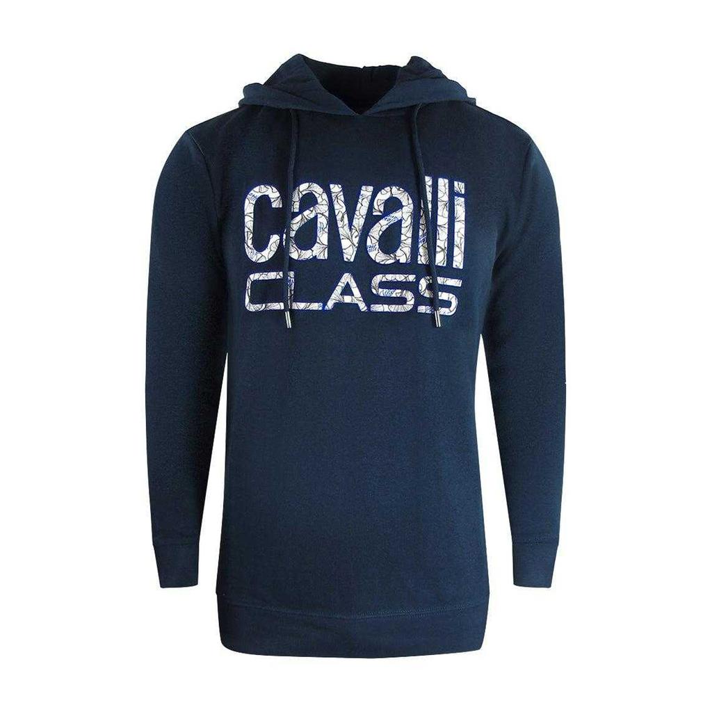 Cavalli Class Mens Floral Logo Hoodie