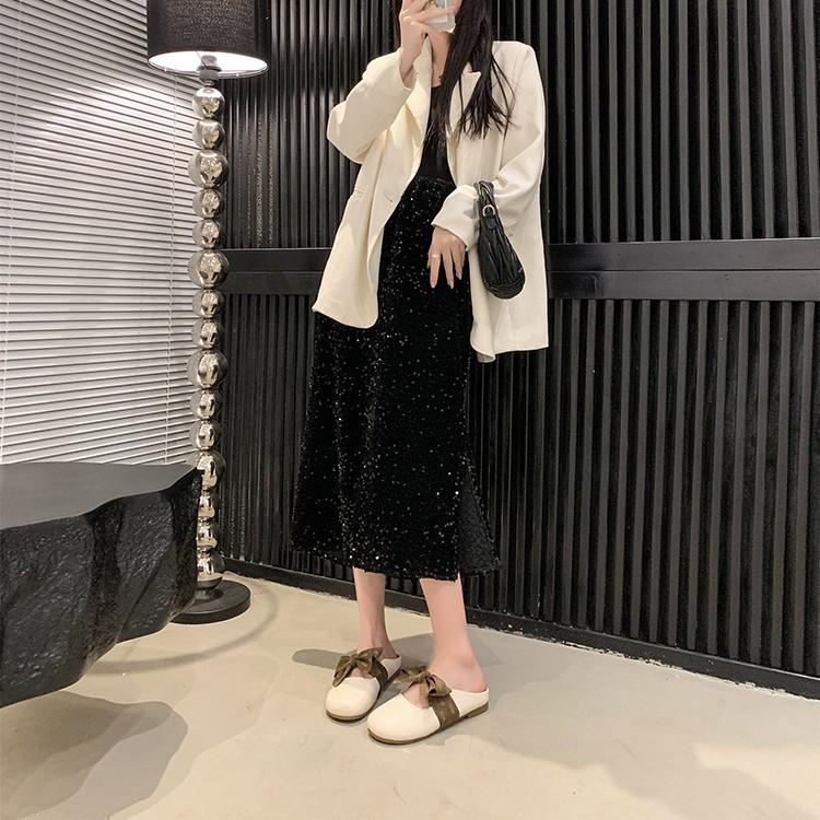 Soft sole outer wear bag head half drag 2025 spring and summer new shoes casual flat women's shoes bow comfortable slippers