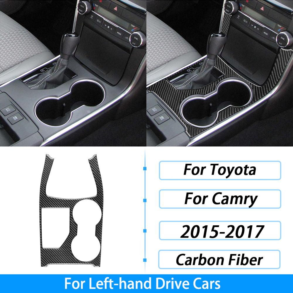 For Toyota Camry 2015 2016 2017 Car Accessories Carbon Fiber Gear Shift Control Panel Trim Cover Interior Decoration Sticker