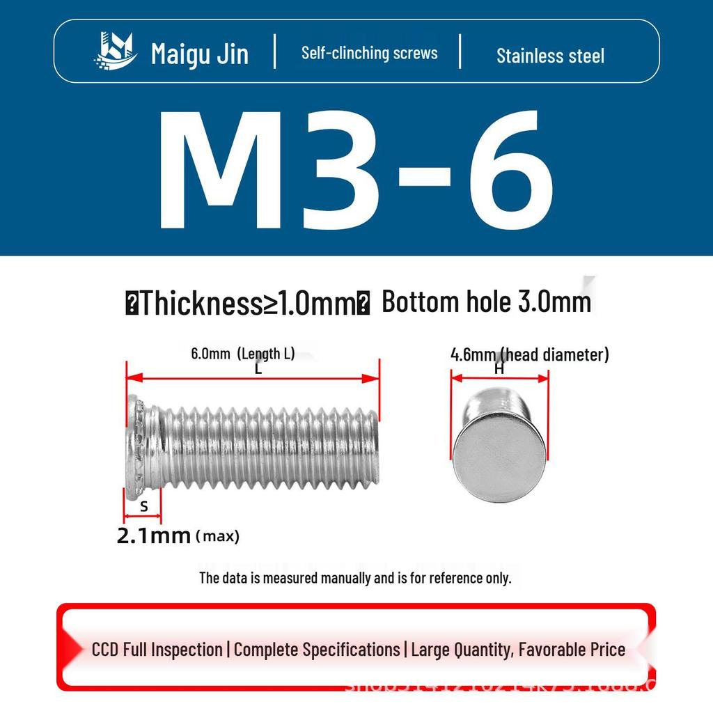 304 Stainless Steel Pressure Plate Cylindrical Head Rivet Screw (FHS-M2 M2.5 M3 M4 M5 M6 M8 M10)