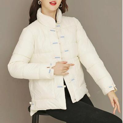Gefütterte Jacke und Mantel aus Baumwolle im Retro-chinesischen Stil, zweireihige Parkas für Literatur und Kunst