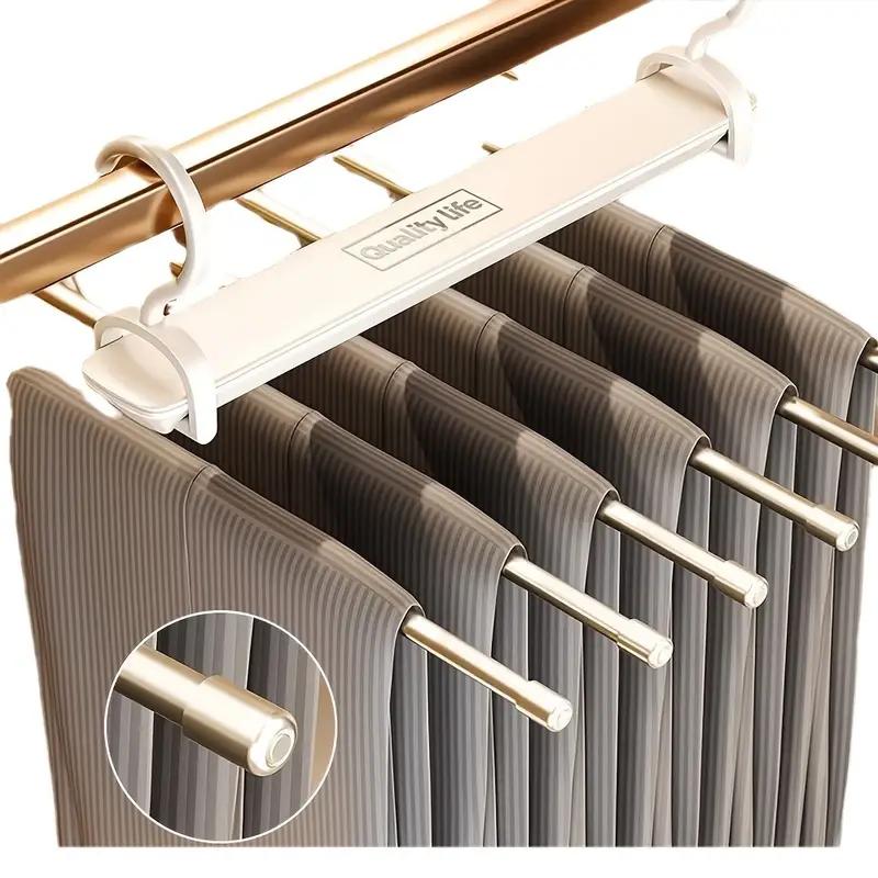 Folding Magic Pants Hangers 6layers Stainless Steel Space Saving Clothes Rack Organizer For Wardrobe Jeans Trousers Scarf