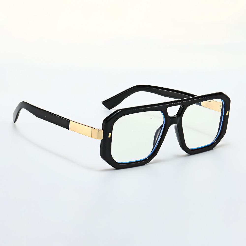 New In 2024 Black Square  Anti Blue Light Glasses with Gold Lines Outlining Anti Blue Light Fashion Accessories Eye Glasses Men