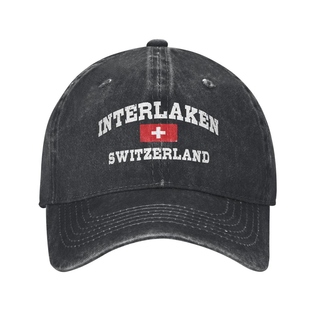 Swiss Switzerland Flag Trucker Hat Merch For Unisex Baseball Caps Retro Headwear Cap Adjustable