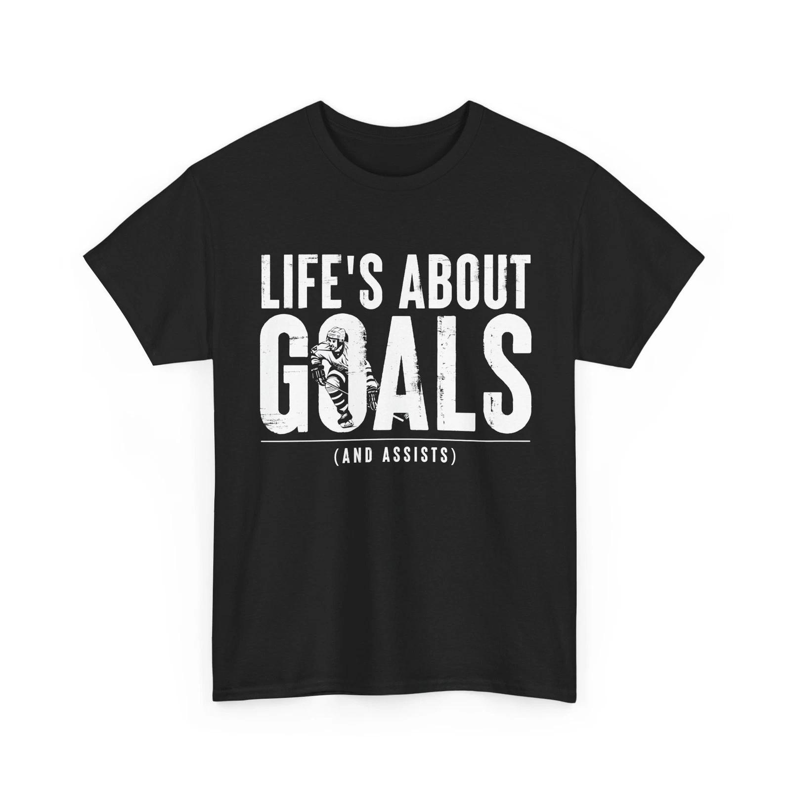 

Ice Hockey Shirt, Life s about goals (and assists) Hockey Fans Women Men Shirt L