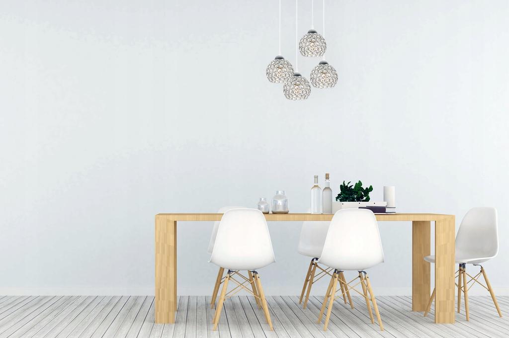 UNIQUE CHANDELIER HANGING LAMP CHROME CRYSTAL