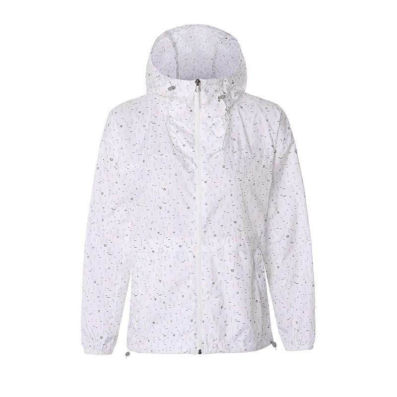Columbia Patterned Lightweight Breathable Casual Hooded Windbreaker Sun Protection Jacket Women jackets White WR7330-102
