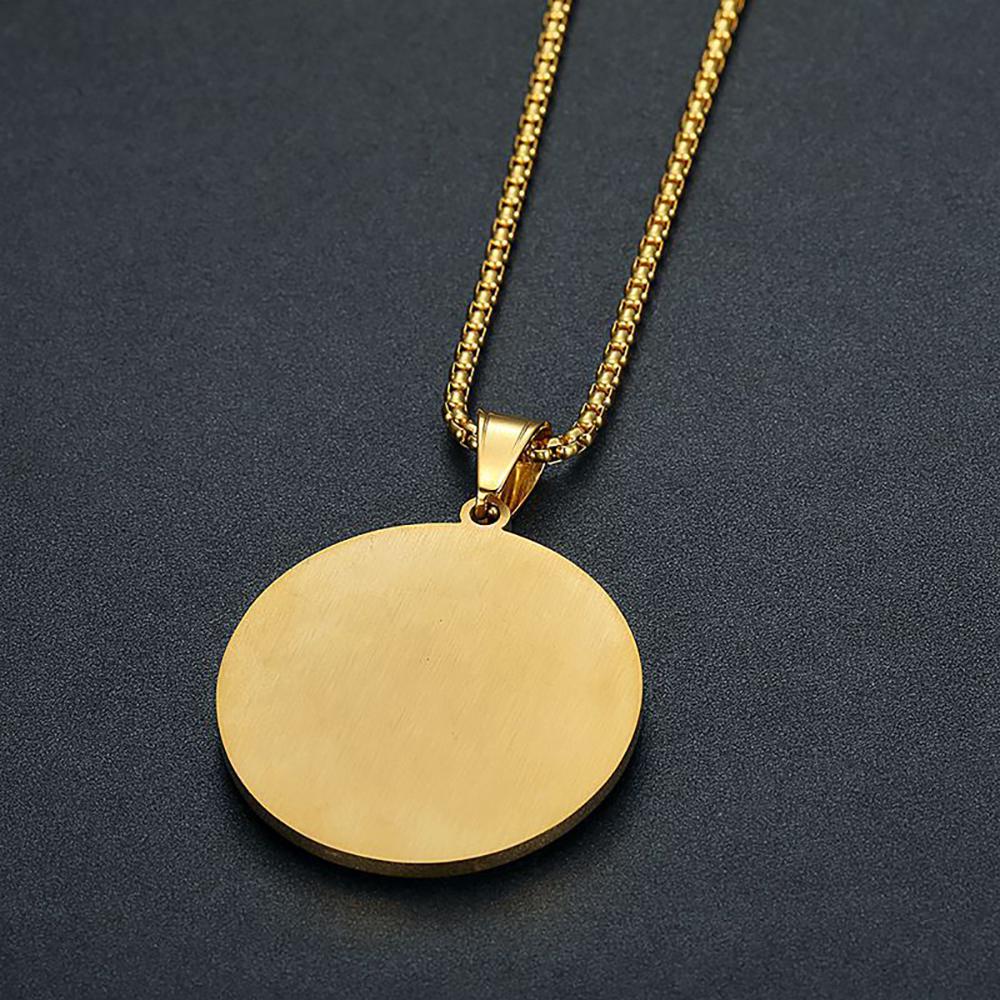 Punk Fashion Masonic Symbol Pendant Gold Color Stainless Steel CZ Mason Round Necklace for Men Vintage Jewelry Male Gift 2025