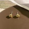 Amber Coffee French Retro Luxury Earrings - Women's Elegant Studs with Niche Design