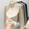 Lace Patchwork Half High Neck Base Sweater for Women, Autumn and Winter Thread Slim Fit Sweater, Lace Knit Sweater, Inner Top