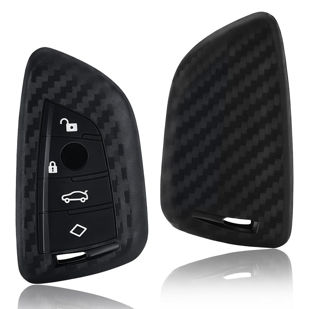 New Key Case Cover Carbon Fibler Silicone For BMW X1 X3 X4 X5 X6 F15 F16 F48 G30 G38 525 540 740 1 2 5 7 Series 218i Case