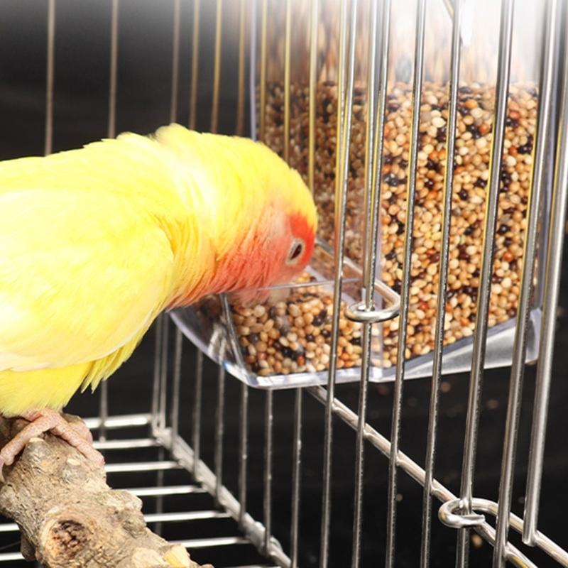 Dustproof Bird Food Feeder Hangable Feeding Box Automatic Bird Feeder Anti-spill Bird Food Container with Large Capacity