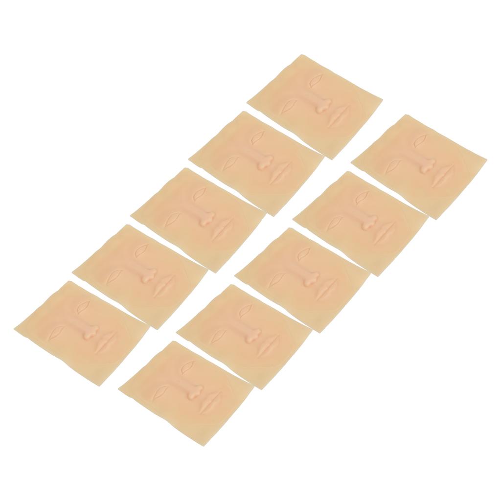 10PCS Tattoo Practice Skin Head with Base Single Eyelids 0.15cm Thickness Eyeliner Eyebrow Lip