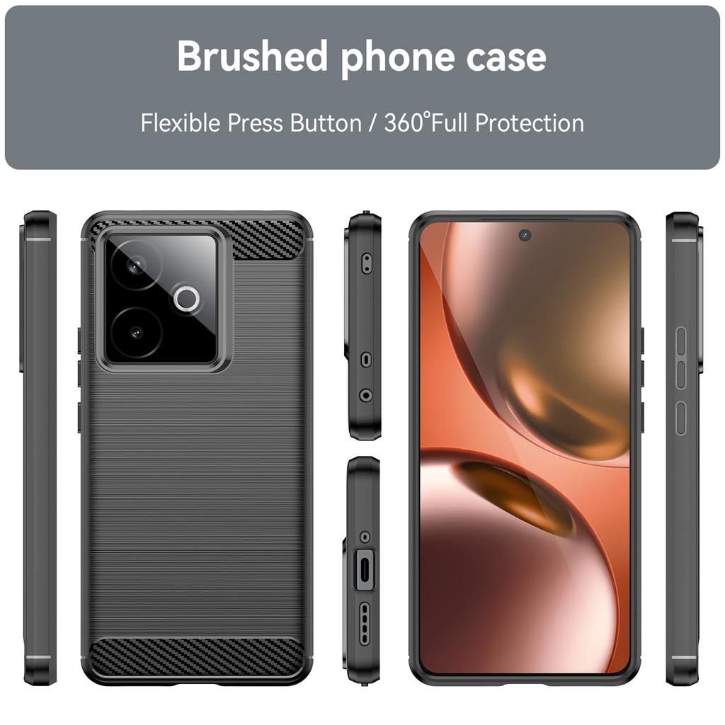 For Realme GT 7 5G/7T 5G Case Protective Phone Cover Carbon Fiber Texture Brushed