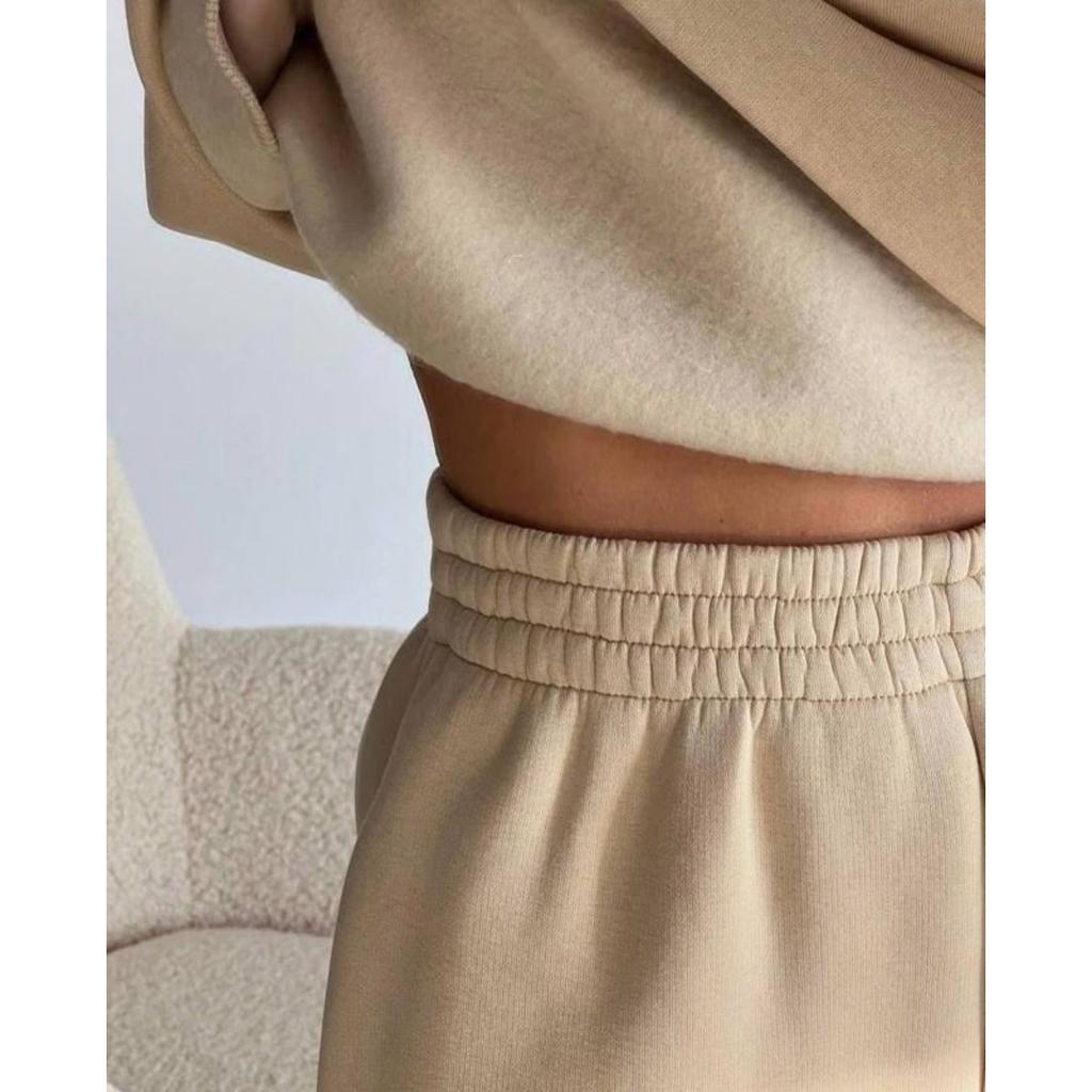 Spring and Autumn Women's Fashion Button Up Collar Hoodie Loose Pants, Hoodie Set