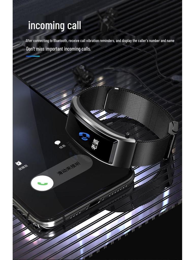 Smart Sports Bracelet: Heart Rate & Blood Oxygen Monitor with Bluetooth Earphones for Men & Women